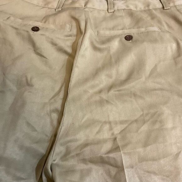 Tommy Bahama Mens Relaxed Fit Pleated Front 100% Silk Dress Pants Beige Size 42 - Picture 8 of 9